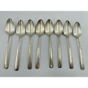 Oneida 1881 Rogers BROOKWOOD BANBURY 8 Oval Soup Spoons 7-1/2" Silverplate 1950